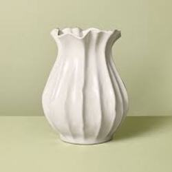 Pleated White Vase from Designs by Dennis, florist in Kingfisher, OK