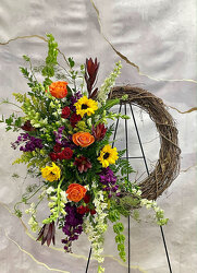 Rays of Light Grapevine Wreath from Designs by Dennis, florist in Kingfisher, OK